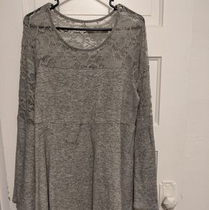 Lace Top Torrid Sweater Dress with Bell sleeves